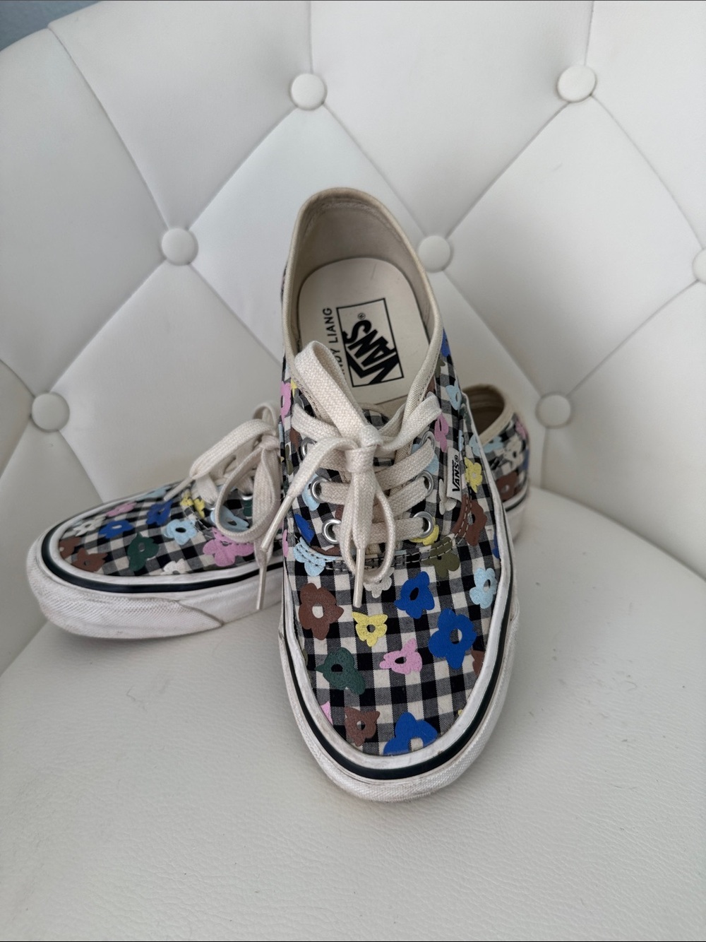 VANS X SANDY LIANG W7.5 Floral Check Plaid Sneakers - Multicolor - Picture 12 of 16